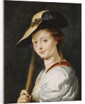 Portrait of a young Woman, stated to be Suzanna Fourment, bust length, as a Shepherdess by Peter Paul Rubens