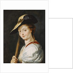 Portrait of a young Woman, stated to be Suzanna Fourment, bust length, as a Shepherdess by Peter Paul Rubens
