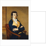 Portrait of Henry Richard Vassall Fox, 3rd Lord Holland, seated half length, in a blue coat and a yellow waistcoat, in an interior, 1795 by Francois Xavier Fabre