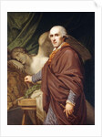 Portrait of Antonio Canova, three-quarter length, in brown robes by Johann Baptist I Lampi
