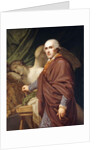 Portrait of Antonio Canova, three-quarter length, in brown robes by Johann Baptist I Lampi