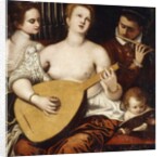 Two Girls and a Youth making Music by Parrasio Micheli