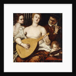 Two Girls and a Youth making Music by Parrasio Micheli