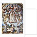 The Assumption of the Virgin with Saint Thomas receiving the Girdle between Saints Francis of Assisi and Anthony of Padua, 1480s by Benvenuto di Giovanni