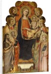 The Madonna and Child enthroned with Saints John the Baptist, Peter, Mary Magdalen, Paul and Stephen, a Female Martyr Saint and Angels by Nicolo di Pietro