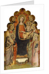 The Madonna and Child enthroned with Saints John the Baptist, Peter, Mary Magdalen, Paul and Stephen, a Female Martyr Saint and Angels by Nicolo di Pietro