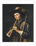 A Shepherd Playing the Pipes by Johan Baeck