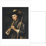 A Shepherd Playing the Pipes by Johan Baeck
