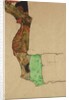Reclining Male Nude with Green Cloth by Egon Schiele