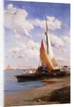 Fishing Craft with the Rivere degli Schiavoni, Venice, beyond by E. Aubrey Hunt