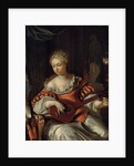 A lady playing the lute in a portico by Pieter van der Werff
