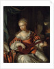 A lady playing the lute in a portico by Pieter van der Werff
