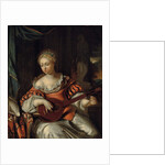 A lady playing the lute in a portico by Pieter van der Werff