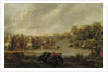 A cavalry skirmish by a river by Palamedes Palamedesz