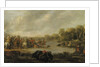 A cavalry skirmish by a river by Palamedes Palamedesz