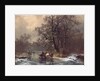 Loggers on a frozen waterway, 1873 by Heinrich Hofer