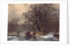 Loggers on a frozen waterway, 1873 by Heinrich Hofer