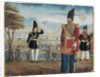 Ardeshir Mirza and Sulayman Khan Saham Al-Dowleh review their troops, 1850-51 by Abu'l Hassan Ghaffari