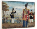 Ardeshir Mirza and Sulayman Khan Saham Al-Dowleh review their troops, 1850-51 by Abu'l Hassan Ghaffari