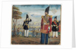 Ardeshir Mirza and Sulayman Khan Saham Al-Dowleh review their troops, 1850-51 by Abu'l Hassan Ghaffari