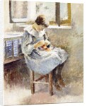 Girl Sewing by Theodore Robinson