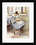 Girl Sewing by Theodore Robinson