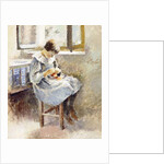 Girl Sewing by Theodore Robinson