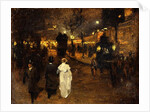 Charing Cross Road at Night, London, c.1905 by Frederick Judd Waugh