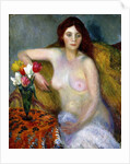 nude with Tulips, by William James Glackens