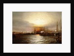 Sunrise from Chapman Dock and Old Brooklyn Navy Yard, East River, New York by Elisha Taylor Baker