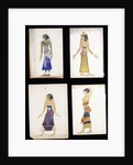 Egyptian Costume Designs for a Dancer, a Musician, Ta-Or, and Cleopatra's Sister by Leon Bakst