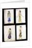 Egyptian Costume Designs for a Dancer, a Musician, Ta-Or, and Cleopatra's Sister by Leon Bakst