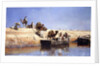 An Embarkment of Camels on the Beach at Sale, Maroc, 1880 by Edwin Lord Weeks