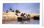 An Embarkment of Camels on the Beach at Sale, Maroc, 1880 by Edwin Lord Weeks