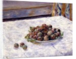 Still Life, Prunes on a Plate, c.1884 by Pierre Auguste Renoir