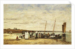 Fisherwomen disembarking from Plougastel, 1870 by Eugene Louis Boudin