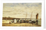 Fisherwomen disembarking from Plougastel, 1870 by Eugene Louis Boudin