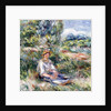 Young Woman Sitting in a Meadow by Pierre Auguste Renoir