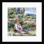 Young Woman Sitting in a Meadow by Pierre Auguste Renoir