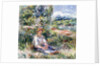 Young Woman Sitting in a Meadow by Pierre Auguste Renoir