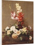 Gladioli and Roses, 1881 by Ignace Henri Jean Fantin-Latour