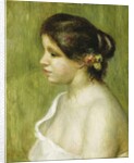 Bust of a Young Girl with Flowers Decorating her Ear, 1898 by Pierre Auguste Renoir