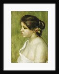Bust of a Young Girl with Flowers Decorating her Ear, 1898 by Pierre Auguste Renoir