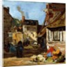 Honfleur, Saint-Catherine market place, 1867-1870 by Eugene Louis Boudin