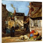 Honfleur, Saint-Catherine market place, 1867-1870 by Eugene Louis Boudin