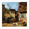 Honfleur, Saint-Catherine market place, 1867-1870 by Eugene Louis Boudin