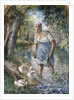 Peasant Crossing a Stream, c.1894 by Camille Pissarro