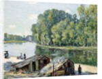Huts along the Canal du Loing, effect of sunlight, 1896 by Alfred Sisley
