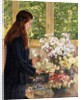 Young Girl with Vases of Flowers by Theo van Rysselberghe