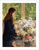 Young Girl with Vases of Flowers by Theo van Rysselberghe